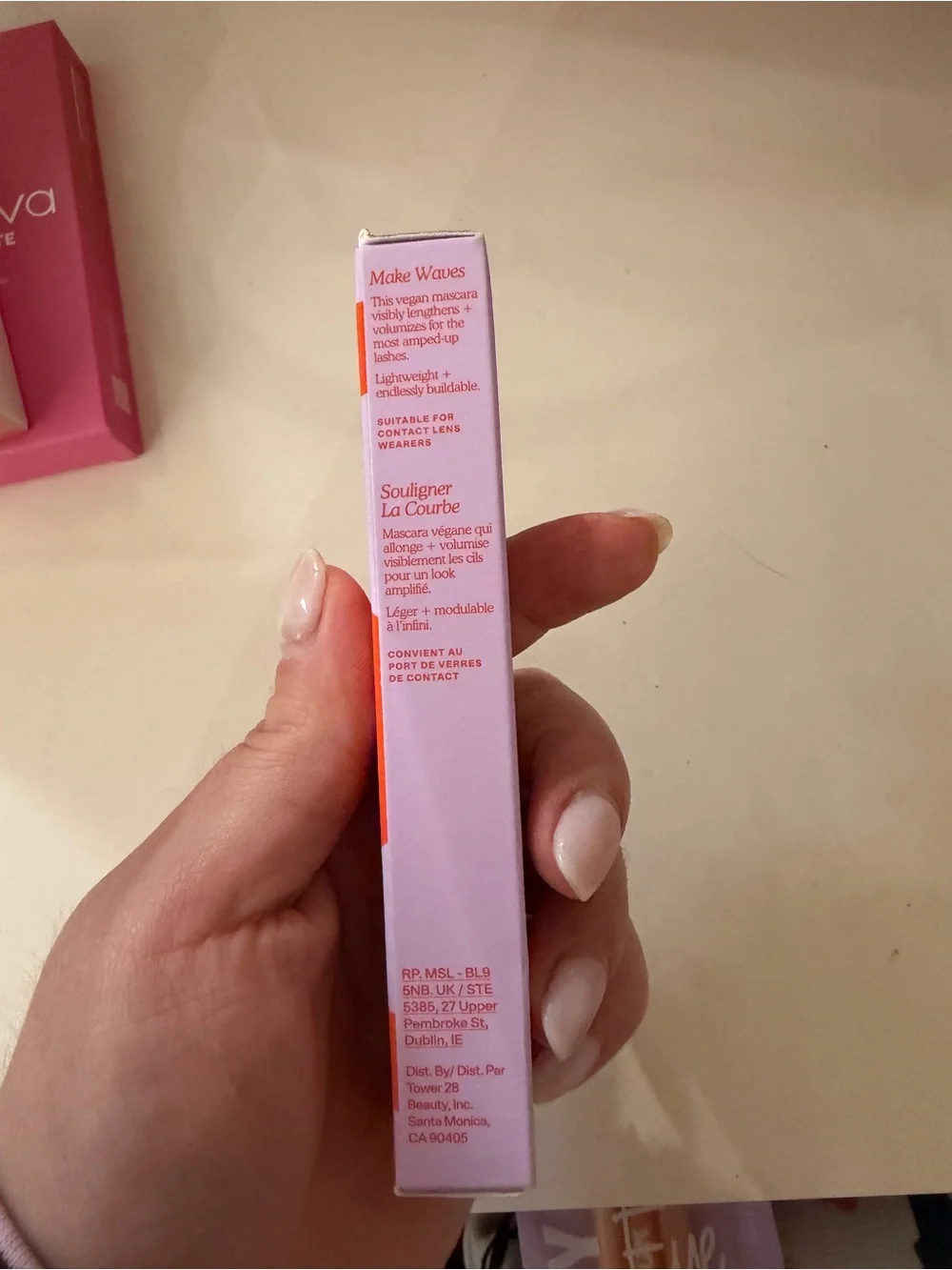 Tower 28 Mascara Box - Lavender with Bright Orange Logo